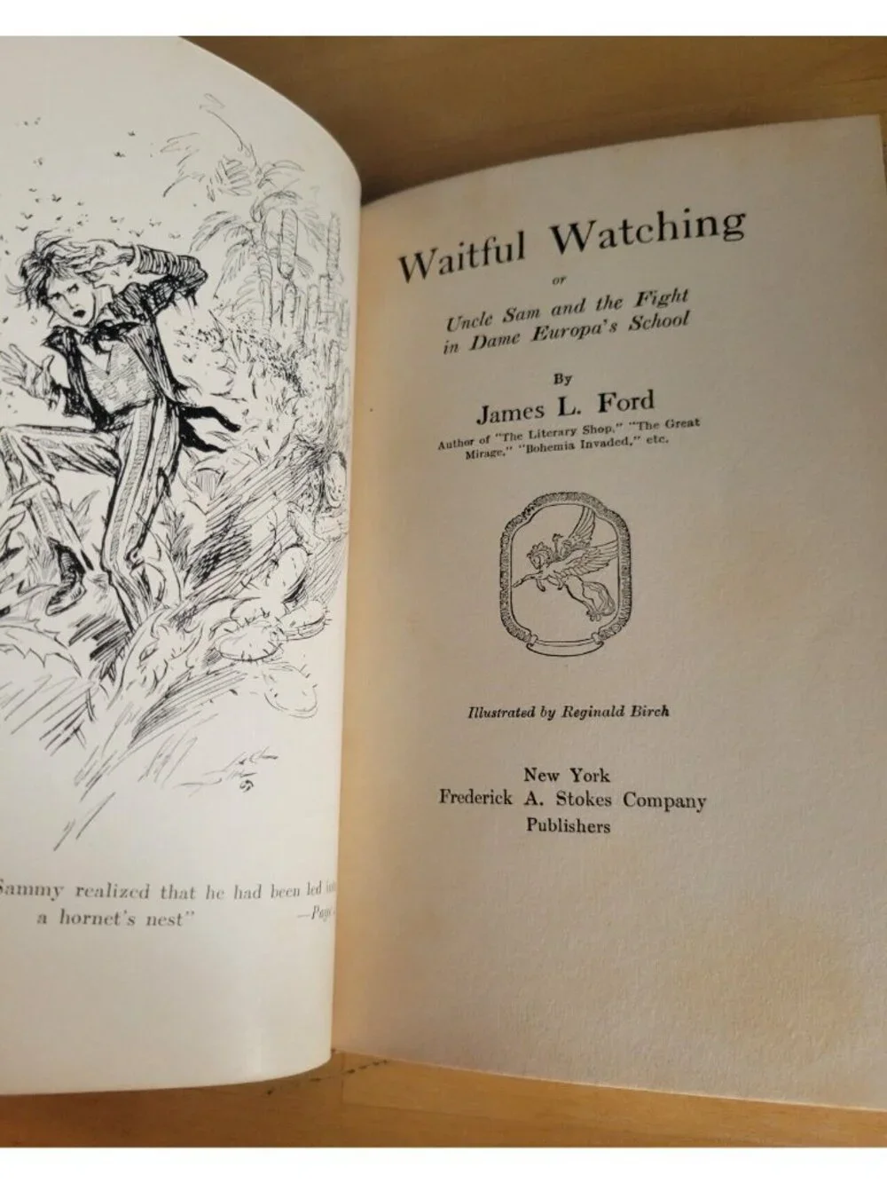 1916 Waitful Watching by James L. Ford Antique Hardcover Book w/DJ